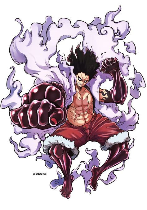 Luffy Gear 6, One Piece Gear 4, Luffy Snakeman, Bonney One Piece, Luffy Gear 4, One Piece Tattoos, Famous Pictures, Gear 4, Demon Art