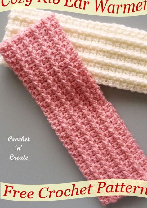 Crochet Cozy Rib Earwarmer (Free Pattern) Crochet Ear Band, Crocheted Winter Headbands Free Patterns, Free Crochet Pattern For Ear Warmers, Crochet Earwarmer Pattern Free Easy, Free Headband Crochet Pattern, Crochet Earwarmers Free Pattern, Free Ear Warmer Crochet Pattern, Crocheted Ear Warmers, Crocheted Ear Warmers Free Pattern