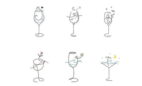 Small Tattoos To Get With Friends, Cute Wine Tattoo, Dainty Wine Glass Tattoo, Wine Bestie Tattoo, Wine Inspired Tattoo, Wine Tatoos Ideas, Wine Tattoos For Women, Small Pisces Tattoos For Women, Wein Glas Tattoo