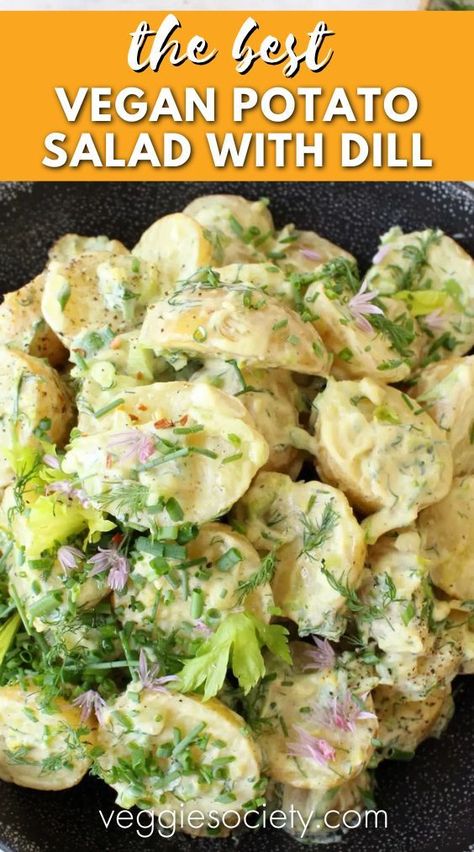 Dairy Free Potato Salad, Vegan Potato Salad Recipe, Paleo Potato Salad, Potato Salad With Dill, Vegan Potato Salad, Salad With Dill, Vegan Potato Recipes, Potato Salad Dill, Roasted Potato Salads