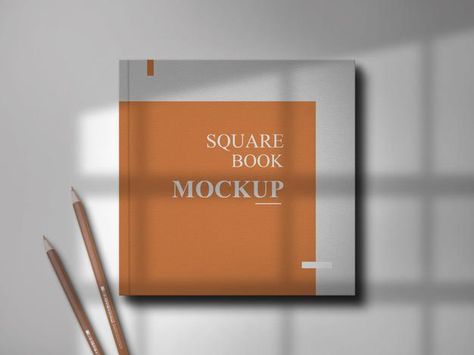 Square book cover mockup design with sha... | Premium Psd #Freepik #psd Book Mock Up Templates, Free Mockup Book, Elegant Brochures, Book Cover Mockup Free Psd, Notebook Mockup, Book Cover Mockup, Book Mockup, Flyer Mockup, Magazine Mockup