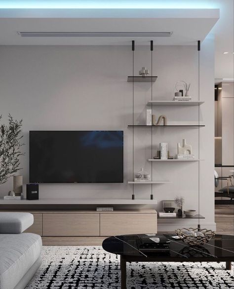 Living Room Tv Unit Designs, Living Room Tv Unit, Tv Room Design, Tv Wall Design, 아파트 인테리어, Living Room Design Decor, Home Design Living Room, Living Room Tv, Home Room Design