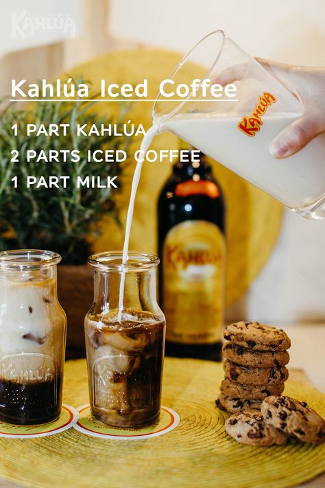 If you didn’t know already, Kahlúa and iced coffee are a match made in heaven. Don’t let its simplicity fool you—this little cocktail’s hard to beat. Kahlua Iced Coffee, Kahlua Coffee Drinks, Kahlua Drinks, Kahlua Coffee, Alcohol Beverages, Kahlua Coffee Liqueur, Ways To Make Coffee, Hot Cocktails, Coffee Ingredients