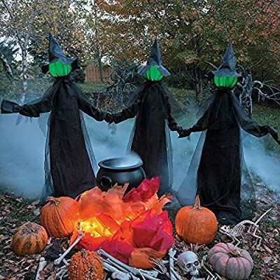 AmazonSmile: Glowing Face Witch Set (3 witches) Outdoor Halloween Decoration: Toys & Games Dekorasi Halloween, Halloween Decor Diy, Casa Halloween, Halloween Fest, Haunted House Party, Halloween Witch Decorations, Diy Halloween Decor, Halloween Tattoo, Fun Halloween Decor