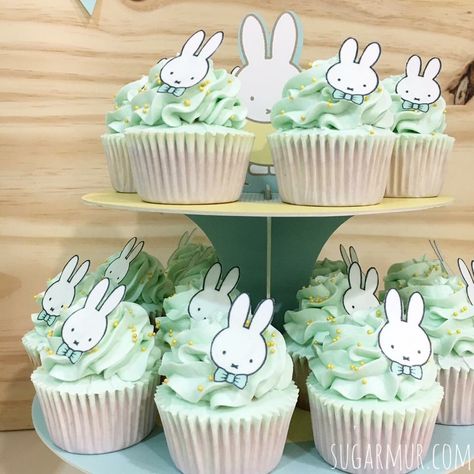 Miffy cupcakes Miffy Cupcakes, Miffy Birthday Party, Miffy Birthday, Miffy Party, Miffy Cake, My Sweet Sister, Bunny Party, Birthday Themes For Boys, Shandy