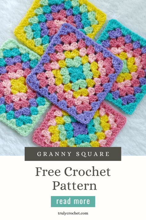 How To Crochet A Classic Granny Square Uk Granny Square Pattern, Mini Granny Square Pattern, Crochet Granny Square Pillow, Granny Square Motif, Classic Granny Square, Granny Square Pattern Free, Yarn Creations, Stitch Witchery, Granny Square Pattern