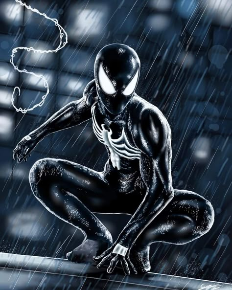 Spiderman Man, Superhero Comics Art, Spiderman Black, Symbiote Spiderman, Symbiotes Marvel, Spiderman Ps4, Spiderman Art Sketch, Black Spiderman, Spectacular Spider Man