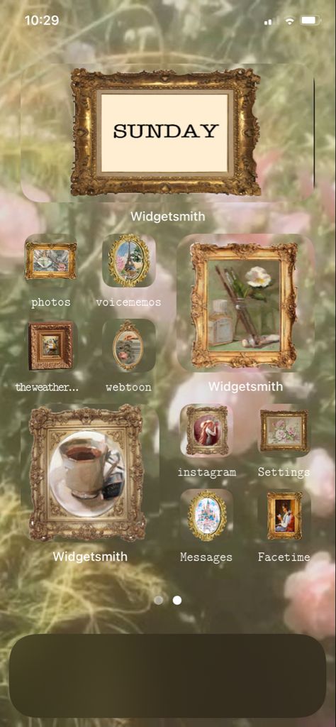 Phone Themes Cottagecore, Phone Wallpaper Theme Ideas, Phone Themes Flowers, Earthy Phone Layout, Fairycore Phone Theme, Book Phone Theme, Earthy Phone Theme, Vintage Phone Layout, Cottage Core Phone Theme