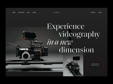 Videography Website, Slider Web, Website Slider, E Commerce Design, Header Design, Web Layout, Image Photography, Graphic Design Inspiration, Layout Design