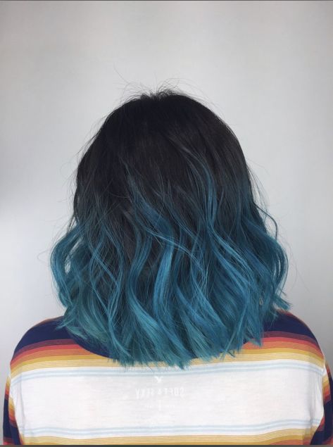 Teal Balayage, Bold Balayage, Hair Dye Shades, Short Blue Hair, Dipped Hair, Colorful Vibes, Dip Dye Hair, Hair Color Underneath, Teal Hair