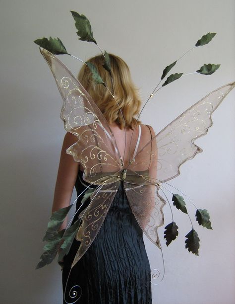 Different Fairy Wings, How To Make An Elf Crown, Woodland Fairy Costumes, Handmade Fairy Wings, Ren Faire Fairy Wings, Adult Fairy Costume Ideas, Fairy Adult Party, How To Make Fairy Wings, Fee Costume