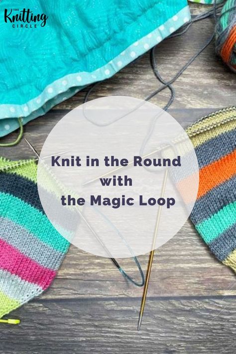 When it comes to knitting in the round, there are lots of methods to choose from. One popular method is the magic loop, which uses one long circular needle and is perfect for small circumference knitting. I love using it for items like hats, socks, sweater sleeves, and toys! The magic loop might seem mysterious, but really, it’s pretty simple to work once you know how to maneuver your needles. Knitting Magic Loop, Knit Magic Loop, Joining Knitting, How To Knit On Circular Needles Tutorials, Magic Loop Sock Knitting, Magic Loop Knitting Socks Two At A Time, Knitting Tricks, Knitting Lessons, Knitting Circle