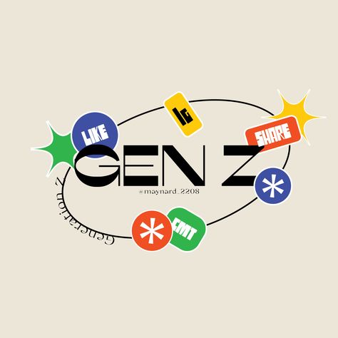 Gen Z :: Behance Gen Z Logo Design Ideas, Gen Z Advertising, Genz Graphic Design, Gen Z Illustration, Gen Z Branding, Gen Z Stickers, Millennial Branding, Gen Z Logo, Gen Z Graphic Design