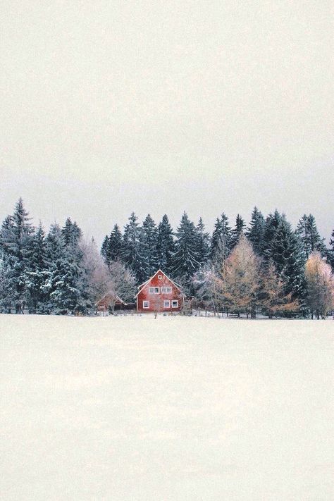 Wintery Scene Wallpaper, Winter Schnee, Winter Inspiration, Winter Love, Red House, Winter Wonder, Red Barn, Winter Aesthetic, Christmas Aesthetic