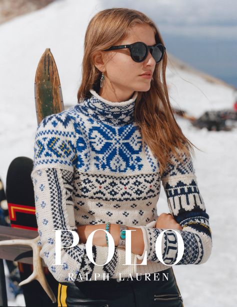 Polo Ralph Lauren Holiday 2019 Campaign | Fashion News | Kendam Ralph Lauren Holiday, Apres Ski Style, Women Ski, Campaign Fashion, Snow Fashion, Snow Outfit, Polo Ralph Lauren Women, Ski Fashion, Ralph Lauren Style