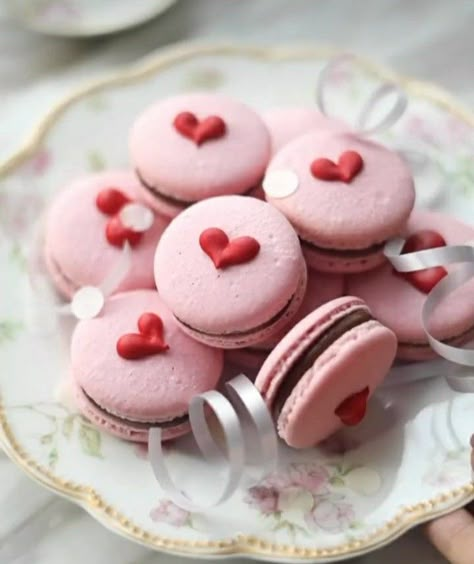 Valentines Macarons, Valentine's Macarons, Macaron Candle, Heart Macarons, Red Radish, Strawberry Chia Jam, Pink Macaroons, Dark Chocolate Ganache, Chia Jam