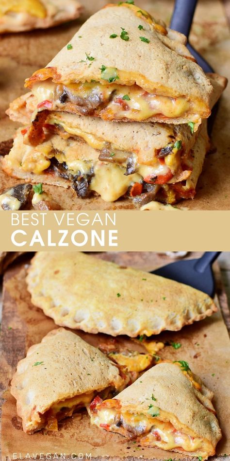 Vegan Calzone, Vegan Groceries, Vegan Diner, Vegan Pizza Recipe, Calzone Recipe, Pizza Pockets, Vegan Italian, Pescatarian Recipes, Tasty Vegetarian Recipes