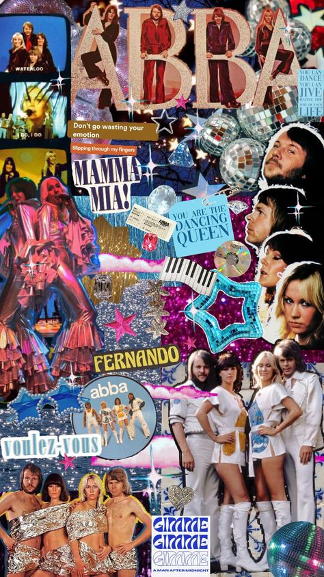 #abba Abba Background, Abba Collage, Abba Aesthetic Wallpaper, Abba Aesthetic Vintage, Abba Wallpaper, Abba Aesthetic, Abba Outfits, Mama Mia, Time Of Your Life