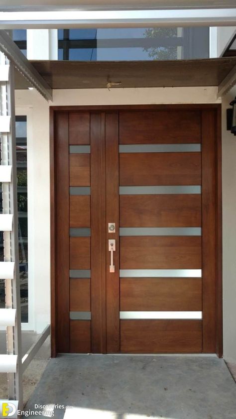 Creative Front Door Designs That Will Inspire You - Engineering Discoveries House Main Door, Modern Entrance Door, Modern Exterior Doors, House Main Door Design, Main Entrance Door Design, Contemporary Front Doors, Wooden Front Door Design, Wooden Main Door, Wooden Main Door Design