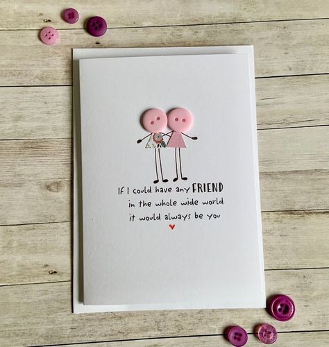 Card For Birthday Friends, Friendship Day For Best Friend, Cute Gift Cards For Best Friend, Cute Handmade Gift For Best Friend, Simple Message For Best Friend, Best Friend Cards Ideas, Best Friend Gift Card Ideas, Cute Handmade Gift Ideas For Best Friend, Simple Friendship Day Card