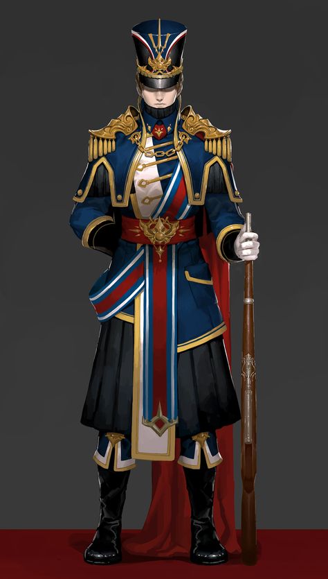 Royal Guards Fantasy Art, Royal Guard Character Design, Fantasy Guard, British Royal Guard, Steampunk Armor, Royal Guards, Anime Knight, Anime Military, Royal Guard