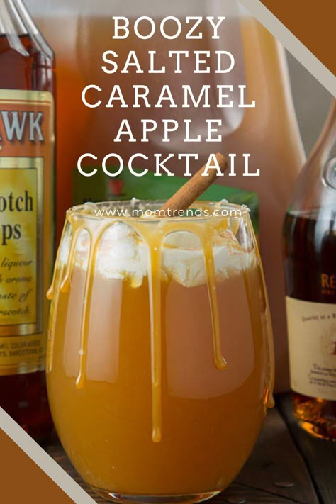 Caramel Apple Cocktail, Apple Cocktails, Fall Drink Recipes, Apple Cocktail, Apple Drinks, Fall Cocktails Recipes, Cocktail Drinks Alcoholic, Fall Drink, Fall Cocktail