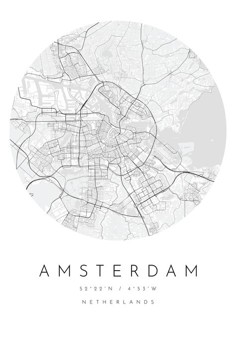 Map Gift Ideas, Amsterdam Map, Architecture Poster, Amsterdam Travel, Amsterdam City, Amsterdam Netherlands, City Maps, Some Words, Map Poster