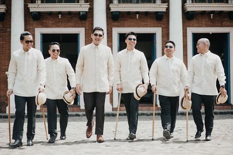 A Filipiniana Fairy Tale | https://brideandbreakfast.ph/2016/04/11/a-filipiniana-fairy-tale/ Pinoy Wedding Ideas, Filipino Fiesta Wedding Theme, Filipino Wedding Barong, Barong Groomsmen Filipino Wedding, Traditional Filipino Wedding Theme, Filipiniana Wedding Theme Entourage, Barong Wedding Entourage, Filipiana Wedding Theme, Filipiniana Prenup