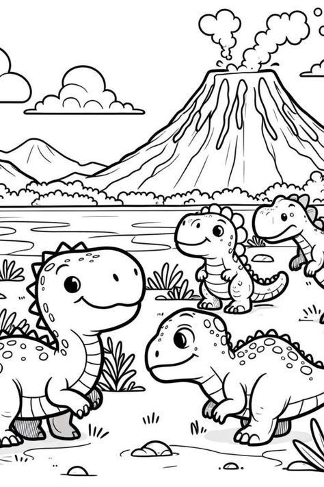 Free Printable Animal Coloring Pages Dinosaurus Coloring Pages, Cute Dino Coloring Pages, Dino Coloring Pages, Colouring For Kids, Coloring Pages Animals, Kid Coloring Pages, Animal Colouring, Colouring Pages For Kids, Coloring Animals