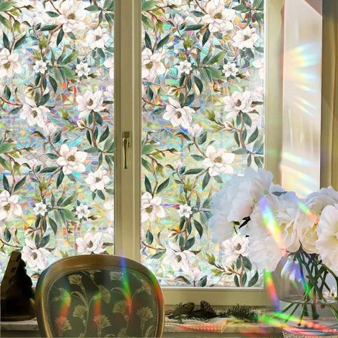 Glass Window Decals, Window Privacy Film, Window Stained, Stained Glass Window Film, Rustic Window, Flower Window, Pvc Windows, Privacy Film, Window Privacy