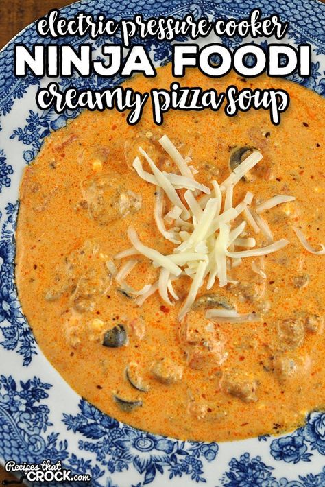 If you are looking for a delicious soup to fill you up when you do not have a lot of time to cook, try this Ninja Foodi Creamy Pizza Soup. Pizza Soup Recipe, Pizza Soup, Fantastic Recipes, Electric Pressure Cooker Recipes, Ground Italian Sausage, Pot Roast Recipes, Electric Pressure Cooker, Freezer Cooking, Ninja Foodi