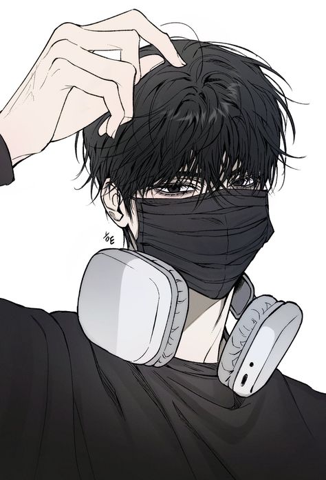 Anime Boy With Headphones, Headphones Drawing, Headphones Art, Book Cover Background, Nijirô Murakami, Gamers Anime, Boy Drawing, Dark Anime Guys, Cartoon Girl Drawing