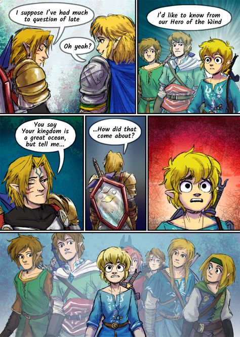 Linked Universe Fanart, Linked Universe, Legend Of Zelda Characters, Legend Of Zelda Memes, Link Art, Wind Waker, Link Zelda, Legend Of Zelda Breath, Zelda Breath