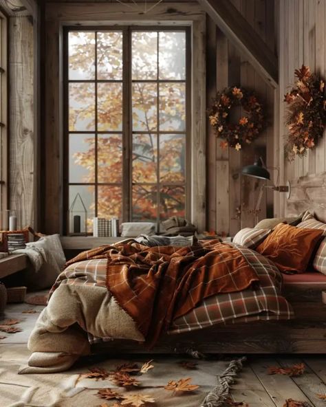 41 Autumn Decor Ideas Bedroom - Home Soils Dark Autumn Bedroom, Autumn Bedroom Aesthetic, Cosy Homes, Fall Bedroom Aesthetic, Autumn Bedroom, Interior Redesign, Autumn Decor Ideas, Fall Decor Bedroom, Fall Bedroom Ideas