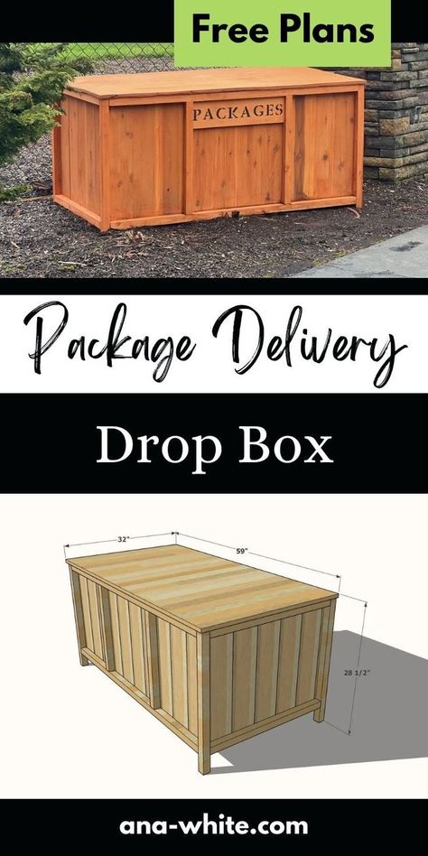 woodworking plans diy Diy Package Delivery Box Ideas, Large Package Drop Box Ideas, Ups Drop Box Ideas, Drop Box Ideas, Repurposed Wood Projects, Parcel Drop Box, Workbench Plan, Cedar Fence Pickets, Fence Picket