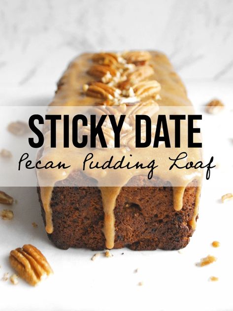 Pecan Pudding, Gluten Free Loaf, Sticky Date Cake, Sticky Date, Hot Desserts, Sticky Date Pudding, Afternoon Tea Cakes, Date Pudding, Date Cake