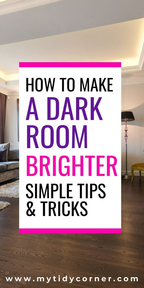 Colours To Brighten A Dark Room, Brighten Up A Dark Room, Bright Floor Lamp, Brighten Room, Dark Basement, Dark Dining Room, Dark Hallway, Easy Home Decor Ideas, Dark Living Rooms