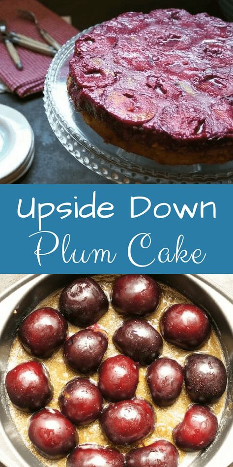 Frozen Plum Recipes, Plums Recipes, Flavoured Cakes, Plum Upside Down Cake, Fruit Deserts, Frozen Yogurt Ice Cream, Plum Dessert, Cake Brown, Baked Items