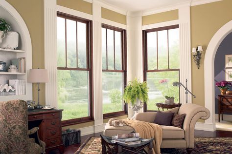 Marvin Windows And Doors, Marvin Windows, Pella Windows, Double Hung Windows, Wooden Windows, Wood Windows, French Doors Interior, Window Styles, Floor To Ceiling Windows