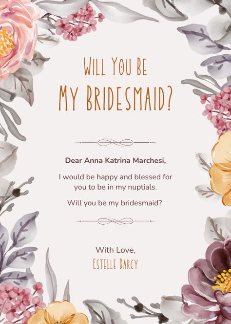 Pink Floral Border, Will You Be My Bridesmaid, Be My Bridesmaid, Floral Border, Wedding Invitation Cards, Wedding Bridesmaids, Wedding Invitation Templates, Invitation Cards, Wedding Invitation