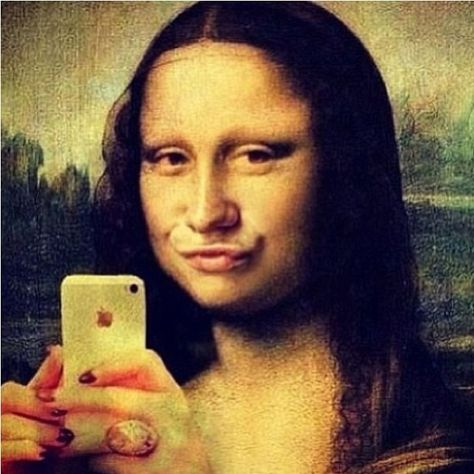 Mona Lisa duckface Mona Lisa Parody, Mona Lisa Smile, Duck Face, Art Parody, Caricatures, Funny Art, Funny Faces, Bones Funny, Funny Images