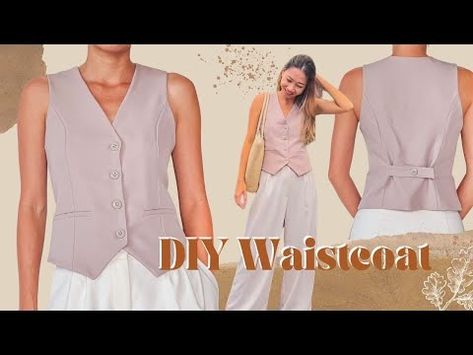 (8) DIY Waistcoat | Step by step sewing tutorial | How to make a fitted waistcoat - YouTube Simple Waistcoat Sewing Pattern, Diy Waist Coat, Waist Coat For Women Pattern, Sew A Vest Pattern, Waist Coat Sewing Pattern, Waistcoat Pattern Womens, Fitted Vest Pattern, Woman Vest Pattern, Vest Sewing Pattern Womens