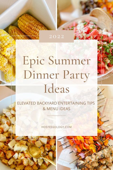 Easy Summer Dinner Party, Summer Dinner Party Ideas, Dinner Hosting Ideas, Summer Dinner Party Menu, Bbq Dinner Party, Hosting Recipes, Dinner Hosting, Summer Entertaining Recipes, Easy Summer Dinner