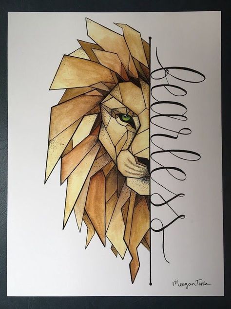 Arte Doodle, Kunst Tattoos, Lion Drawing, Lion Painting, Men Tattoos, Geometric Drawing, Lion Print, Tattoo Art Drawings, Mandala Design Art