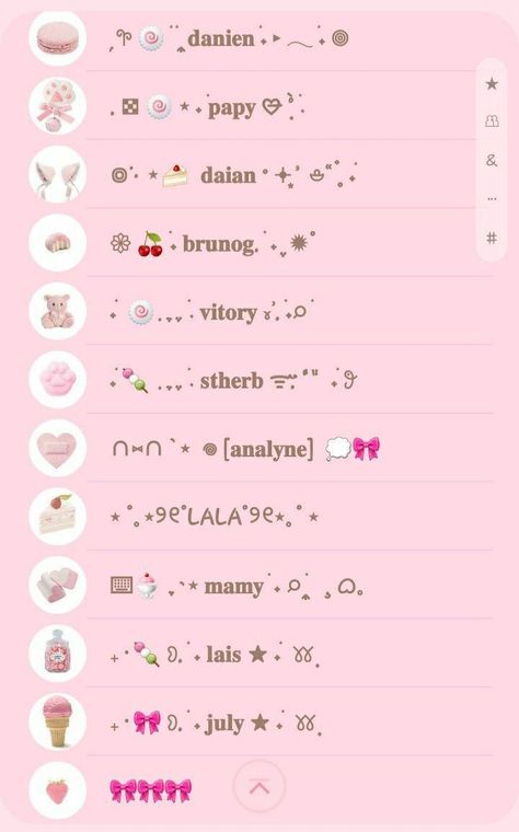 Cutecore Username Ideas, Cute Text Icon, Cute Emoji Combinations, Cute Bios, Cute Text Symbols, Website Fonts, Emoji Combinations, Emoji For Instagram, Name For Instagram