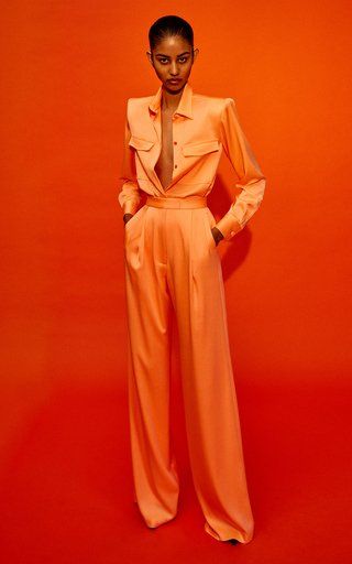 Orange Couture, Alex Perry, Looks Street Style, Satin Shirt, Moda Vintage, New Classic, Looks Style, Mode Inspiration, Moda Operandi