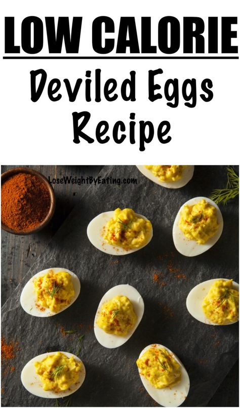 The Best Easy Deviled Eggs Recipe {LOW CALORIE} Low Calorie Deviled Eggs, Low Calorie Egg Recipes, Healthy Deviled Eggs Recipe, Easy Deviled Eggs Recipe, Easy Deviled Eggs, Recipe Low Calorie, Healthy Deviled Eggs, Deviled Egg Recipe, 500 Calories Recipes