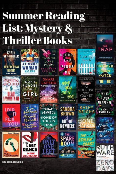 25 of the best mysteries and thrillers worth adding to your summer 2023 reading list. Mystery Suspense Books, Best Fiction Books, Book Review Journal, Books To Read For Women, Suspense Books, Best Mysteries, Summer Books, Thriller Books, Mystery Books