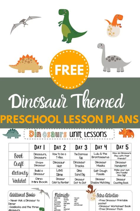 Dinosaur Themed Crafts, Free Preschool Lesson Plans, Dinosaur Crafts Preschool, Dinosaur Lesson, Dinosaur Theme Preschool, Dinosaur Activities Preschool, Svgs Free, Diy Silhouette, Toddler Lessons