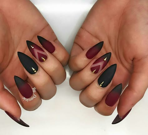 @IIIannaIII Dark Red Spooky Nails, Dark Red Witchy Nails, Gothic Thanksgiving Nails, Deep Red Halloween Nails, Red Vampy Nails, Horror Nail Ideas, Scarlett Witch Nails, Villain Era Nails, Persephone Inspired Nails